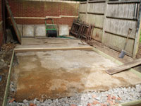 Preparing the new shed base