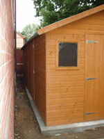 Looking down the side of the new mega shed